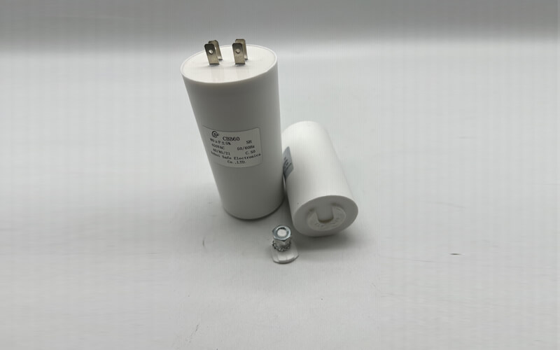 Condensador CBB60 con epoxi blanco
